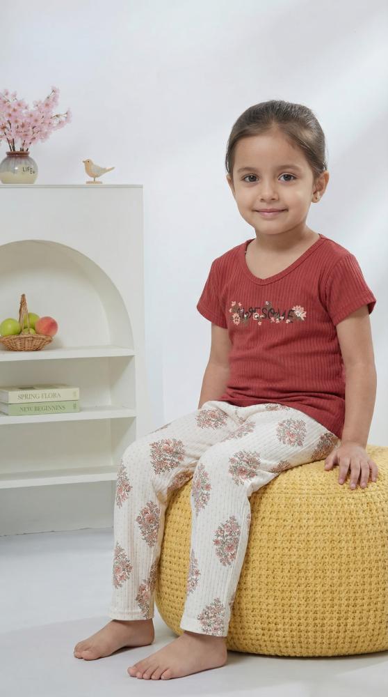 بجامة زهور هادئة – قطعتين .